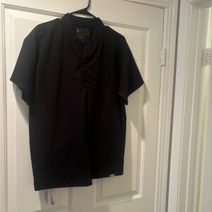 Figs Men's Casual Black Button Down Shirt